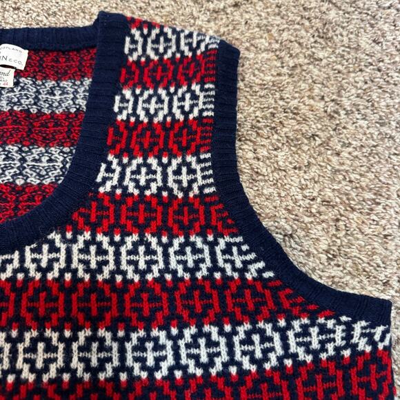 EUC VTG 50s/60s Fair Isle Sweater Vest I Magnin Shetland Wool Preppy Sz 44 - Picture 6 of 14